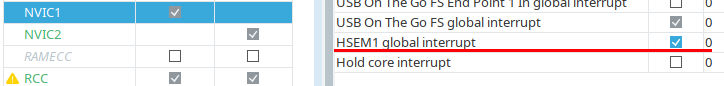Enabling HSEM for Cortex-M7