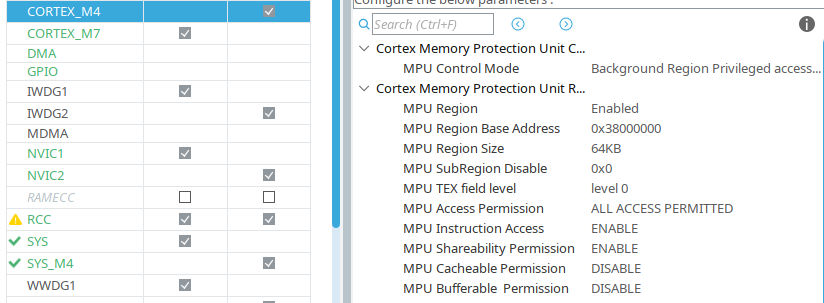 Enabling MPU for Cortex-M4